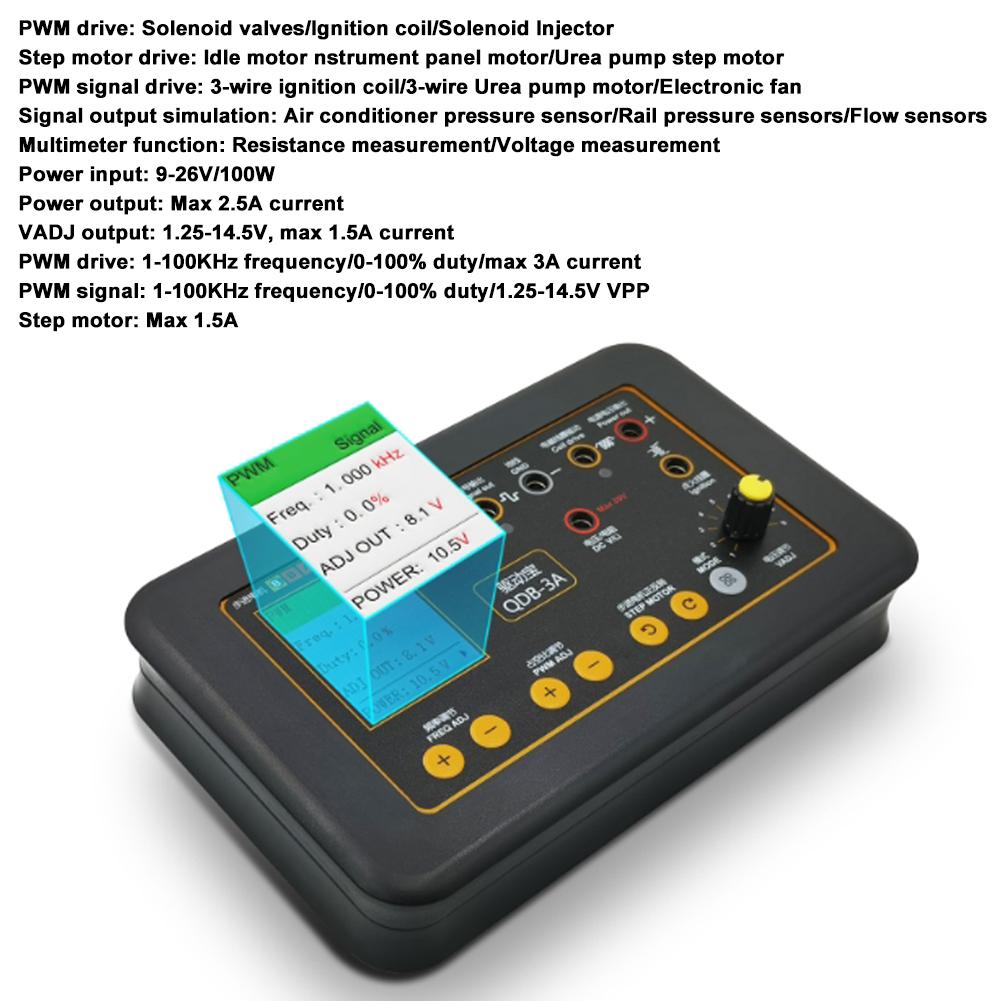 QDB-3A Drive Automobile Ignition Coil Tester Injector Solenoid Valves Idling Stepper Motor