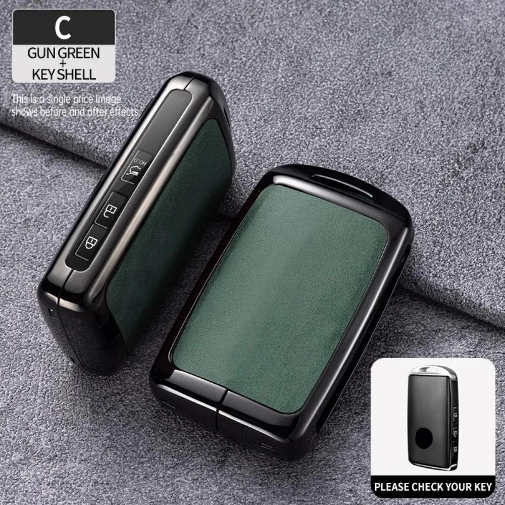 Zinc Alloy Leather Smart Car Key Fob Case Cover Chain Remote Shell Holder Protector for Mazda 3 6 CX3 CX30 CX5 CX8 CX9 CX50 CX60 Bkrna66