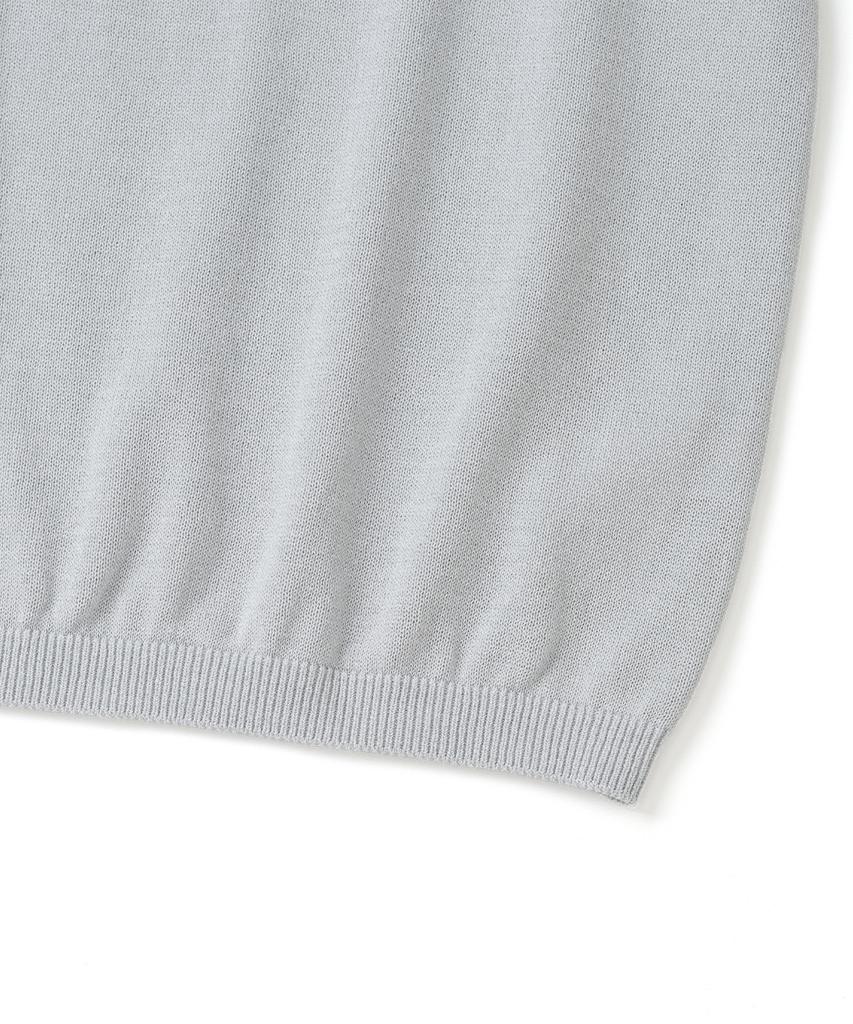 KNITTED Shellon Cooling Single Crop Round Knit Light Grey