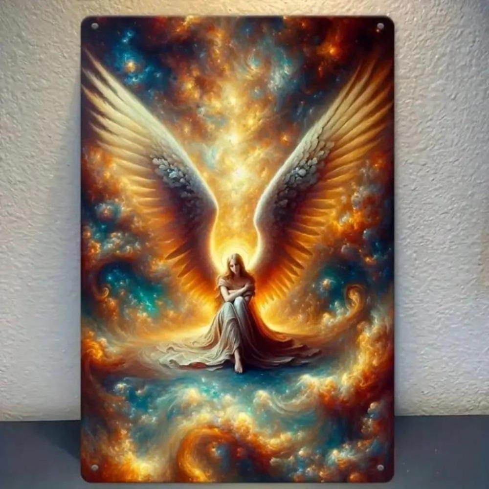 Iron Wall Art Angel Wings Decor for Home Living Room Bedroom Kitchen Halloween Gift