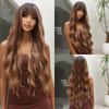Long Body Wavy Synthetic Wigs Platinum Blonde Ombre Hair Wigs for Women With Bangs Cosplay Wigs Heat Resistant
