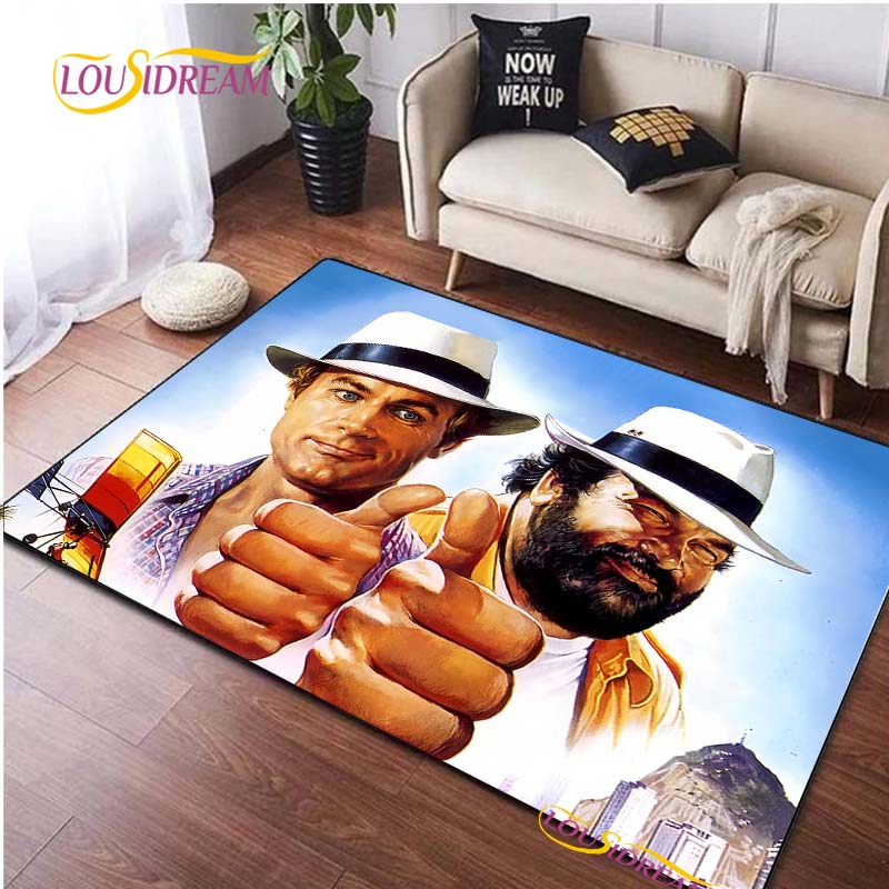 Bud Spencer & Terence Hill Tapijt voor Woonkamer Slaapkamer Vloerkleed Keuken Deur Kinderen Antislip Vloermatten Fotografie Rekvisieten Alfombra Tapijt