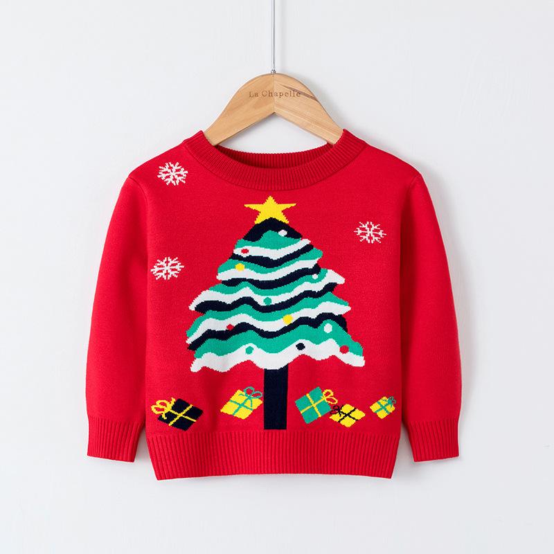 New Christmas Reindeer Sweaters for Children, Autumn and Winter Knitted Sweaters for Boys, Girls and Babies