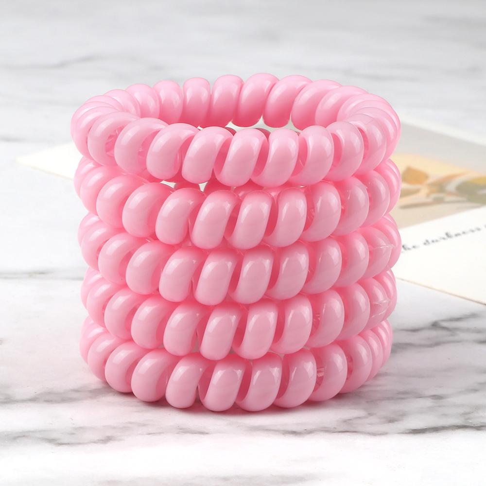 5Pcs/set Elastic Candy Colors Telephone Wire Simple Women Hair Bands  Hair Rope For Children Girls Scrunchies Headband Gum Gifts
