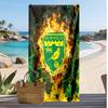 Serviette de plage avec impression de football Norwich City, Grande serviette douce à séchage rapide pour la plage, le camping, la natation