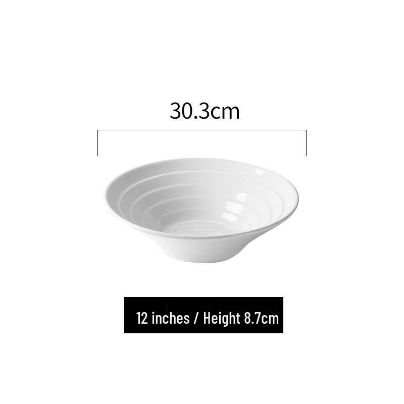 White Ceramic Microwaveable Bowl – Versatile for Soup, Noodles, Rice, and More, Ideal for Home or Commercial Use