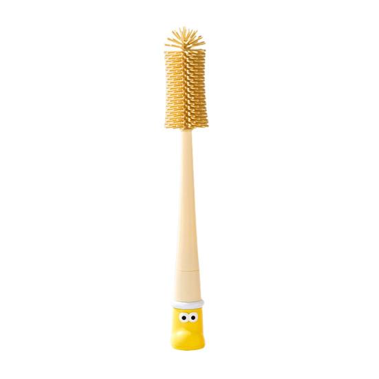 Escova de Limpeza de Copos Multifuncional 5 em 1 Desenho Animado Bota Cabo Longo Escova de Silicone Copo de Mamadeira