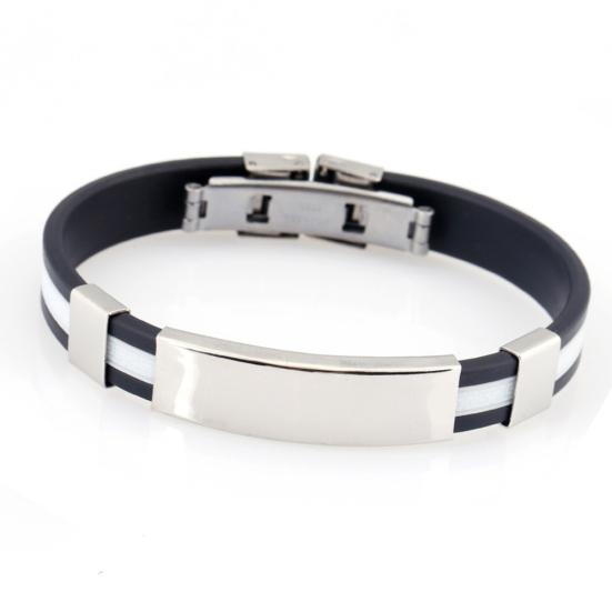 Bracelet en Silicone pour hommes, réglable, bijoux, cadeau d'anniversaire
