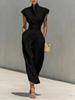 Women's Spring Summer New High Waist Long Dress with Loose High Neck Top for Work/Commute