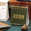 Mini Bureaukalender 2026 Staande Omklap Kleine Desktopkalender Jan.2026 tot Dec 2026 12 Maandelijkse Kalender met Dubbele Draadbinding voor Thuis Kantoor School