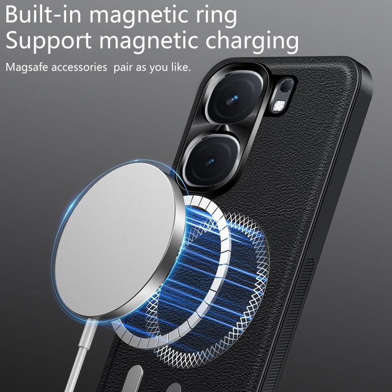 Vivo iQOO NEO 9 Mágneses Elegáns Bőr Kopásálló Lencse Teljesen Fedett Csúszásmentes Élfedő Tok