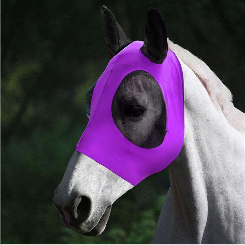 1Pcs Horse Mask Mosquito Fly Breathable Stretch Resistant Elastic Equestrian Supplies Riding Equipment