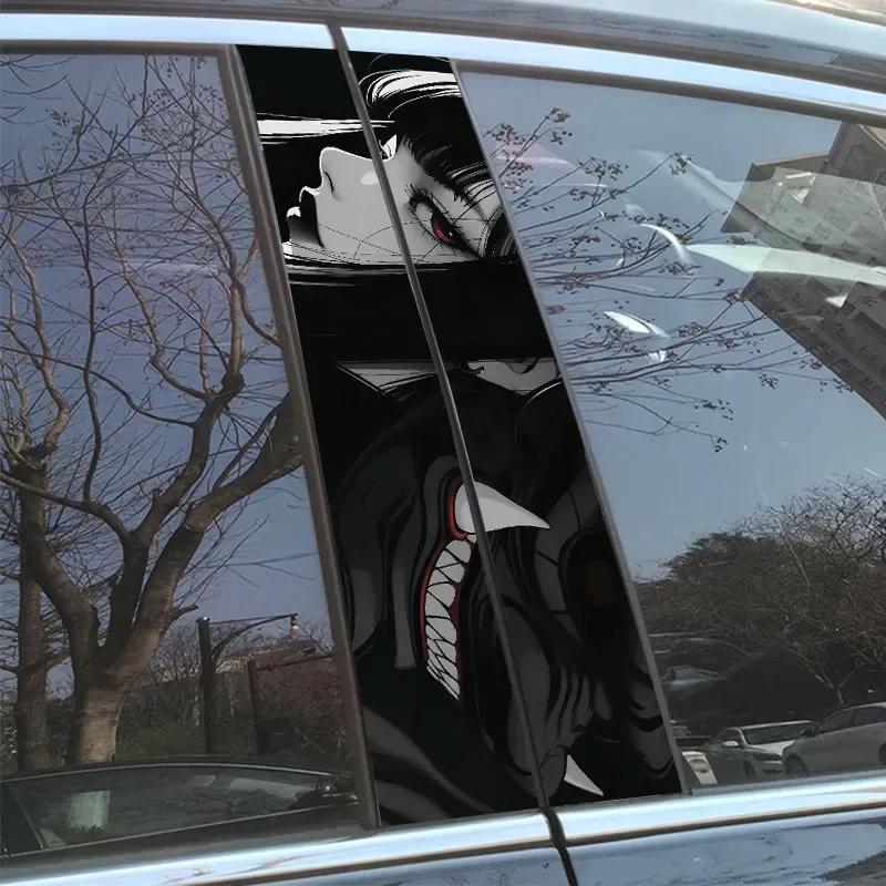 1 pièce/2 pièces Autocollants Universels de Voiture JDM Protection Solaire Pilier B Imperméable Décoration DIY Portes de Voiture Pilier Protection Solaire Rénovation Autocollants de Style de Voiture