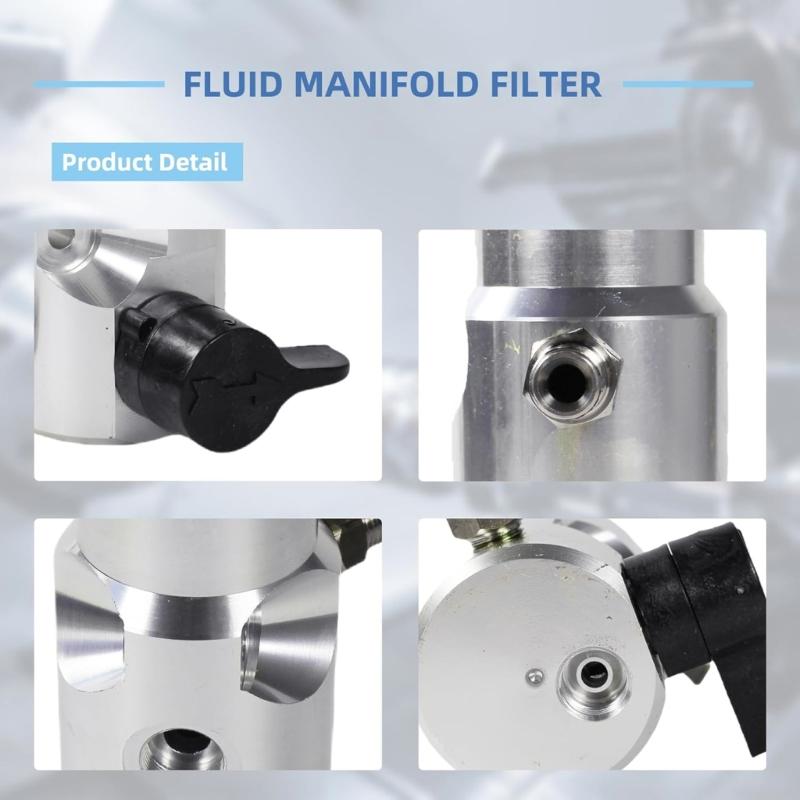 Fluid Manifold Filter Assembly Return Valves for 390 395 490 495 595 Airless Paint Sprayer Replace 15G455 Easy to Use