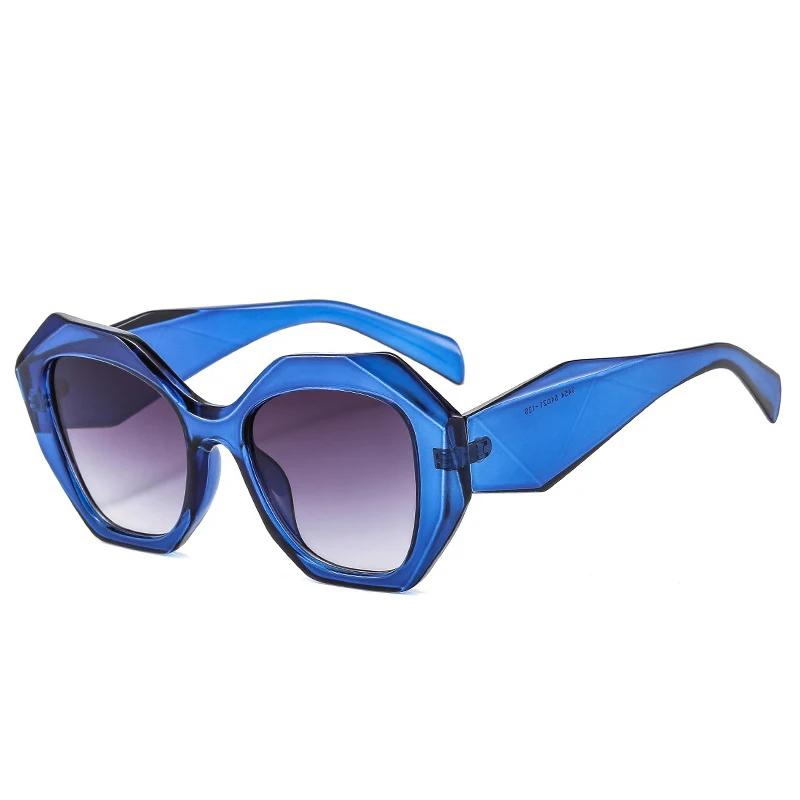 Retro Oversized Irregular Polygon Sunglasses Women Men UV400 Jelly Color Gradient Fashion Shades Eyewear