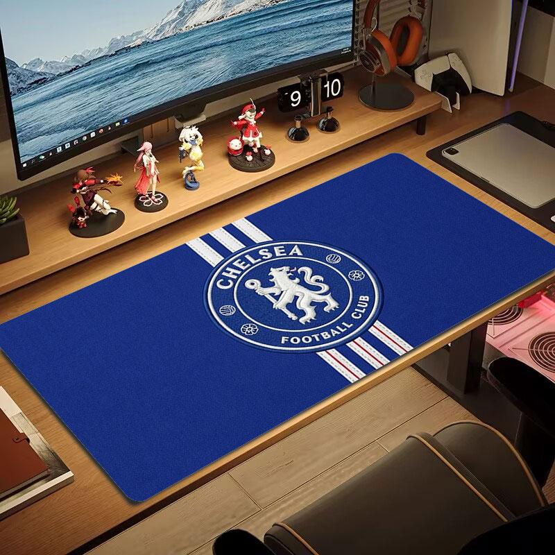 Tapis de souris Chelsea F Grande taille Coussin de table de jeu grande taille Antidérapant pour ordinateur portable tablette Grand tapis de souris XXL Tapis pour PC Mini PC Tapis de jeu avec bordure verrouillable