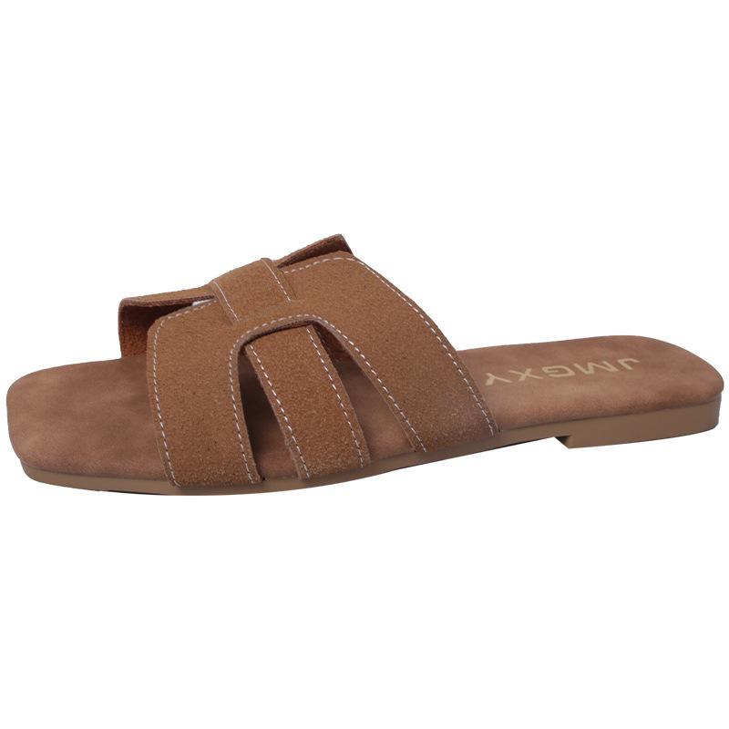 2025 Summer New Women Slippers Flat Bottom Non-slip Outdoor Open Toe Beach Female Sandals Sexy Fashion Design Slides Woman Shoes