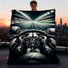 1pc Racing Car Interior Print Outdoor Blanket, Lightweight Polyester,