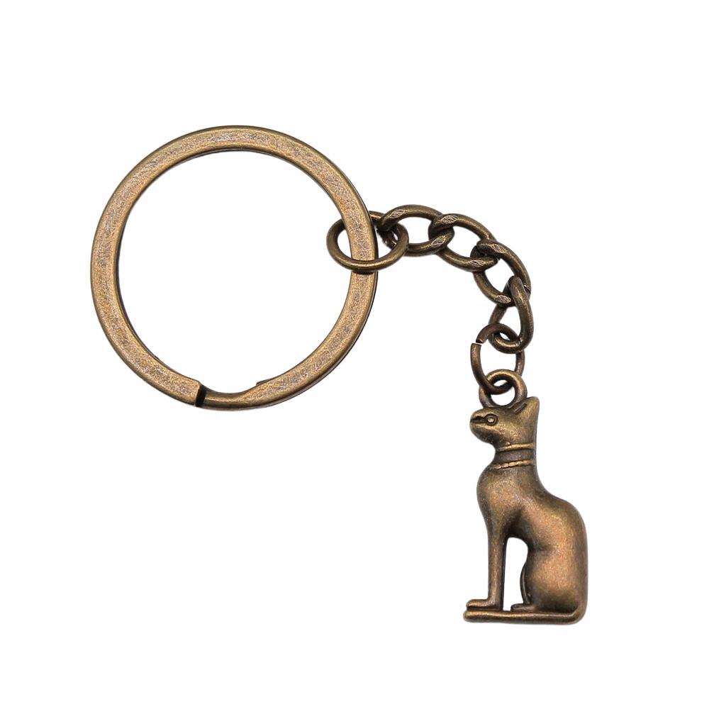 Cat Keychain Poultry Charm Pet Lover Key Holder 28mm Ring