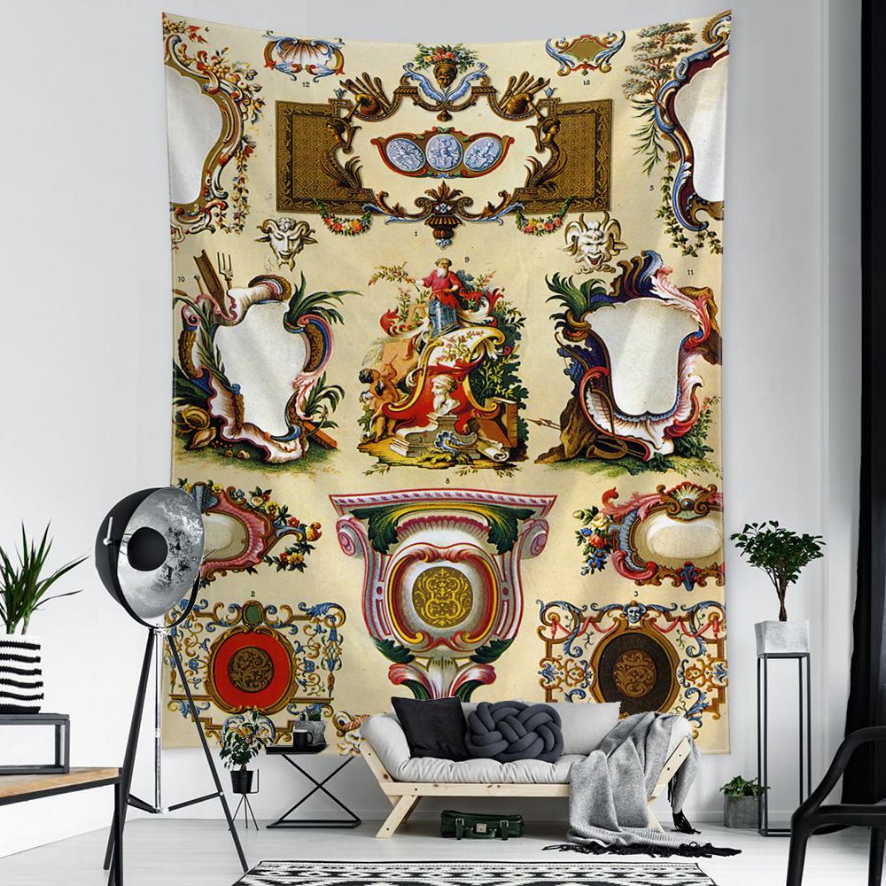 Vintage Palace Figuren Tapisserie Kunst Ägypten Tapiz Druck Wand Hängen Wand Hintergrund Tuch Hexerei Boho Decor
