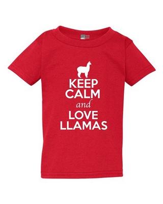 Keep Calm And Love Llamas Camel Animal Lover Funny Toddler Kids T-Shirt Tee Unisex T-Shirt