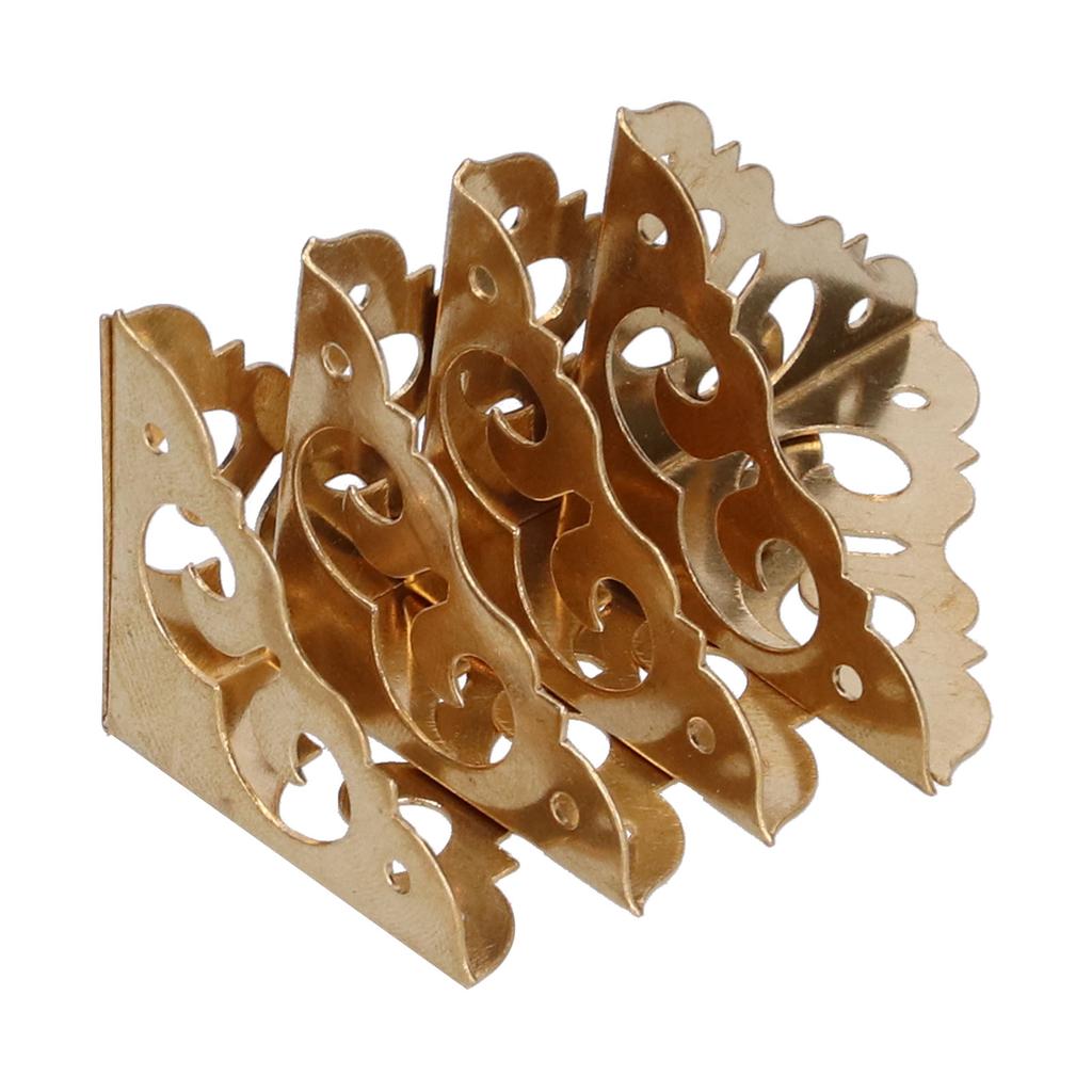 4Set Box Corner Protector Brass Luggage Edge Safety Guard Cover Hardware Accessory