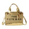 Summer New Letter Printing Contrasting Color Pu Glossy Large Capacity Women's Tote Bag Women's Shoulder Messenger Bag