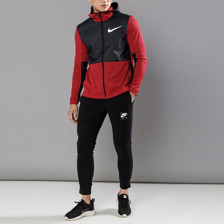 Nike Veste à capuche de sport de basketball Dri-FIT en maille doublée polaire à empiècements pour homme Vestes Rouge 857045-657