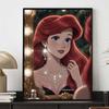 Disney 5D DIY Diamond Painting Little Mermaid Illustration Cartoon Full Diamond Mosaic Diamond Painting Art Wall Decoration Craft Set