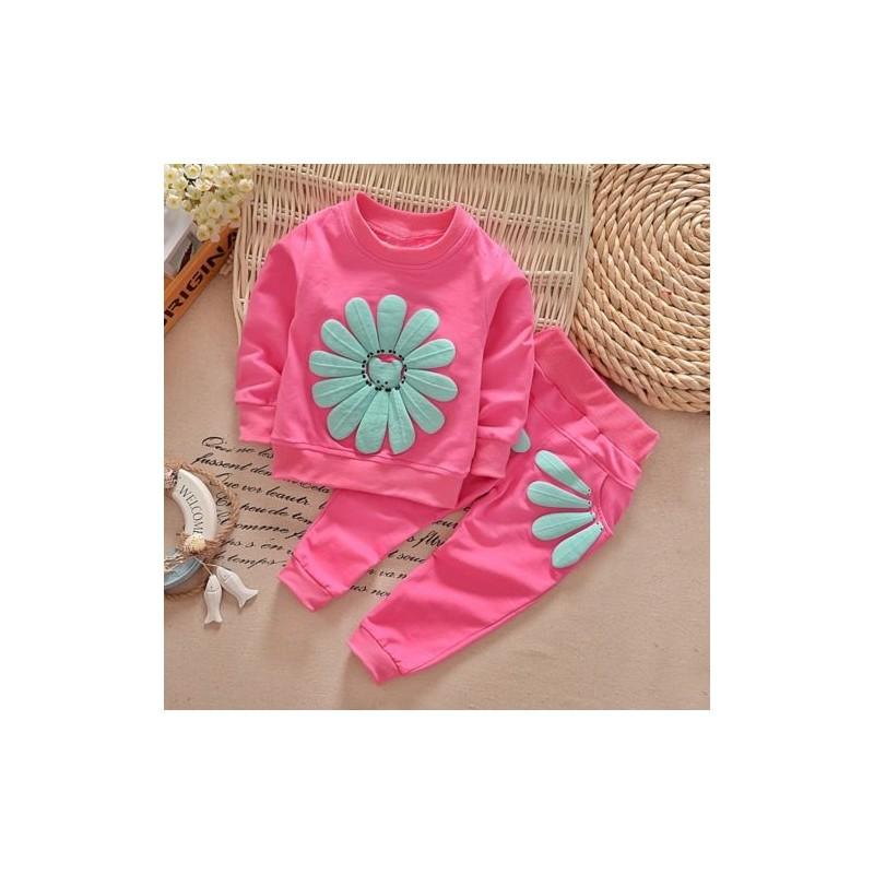 Adorable Toddler Kids Baby Girls Autumn Outfits With Cozy T-shirt Tops And Long Pants 2pcs Set