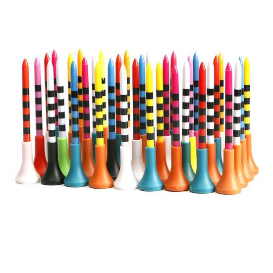 10Pcs Golf Ball Tee Striped Low-Resistance Tip Increase Flight Distance Stabilize Practice Training Golf Ball Holder Golf Training