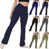 Mode dames sexy yogabroek hoge taille kruis wijde pijpen effen kleur oefening yogabroek