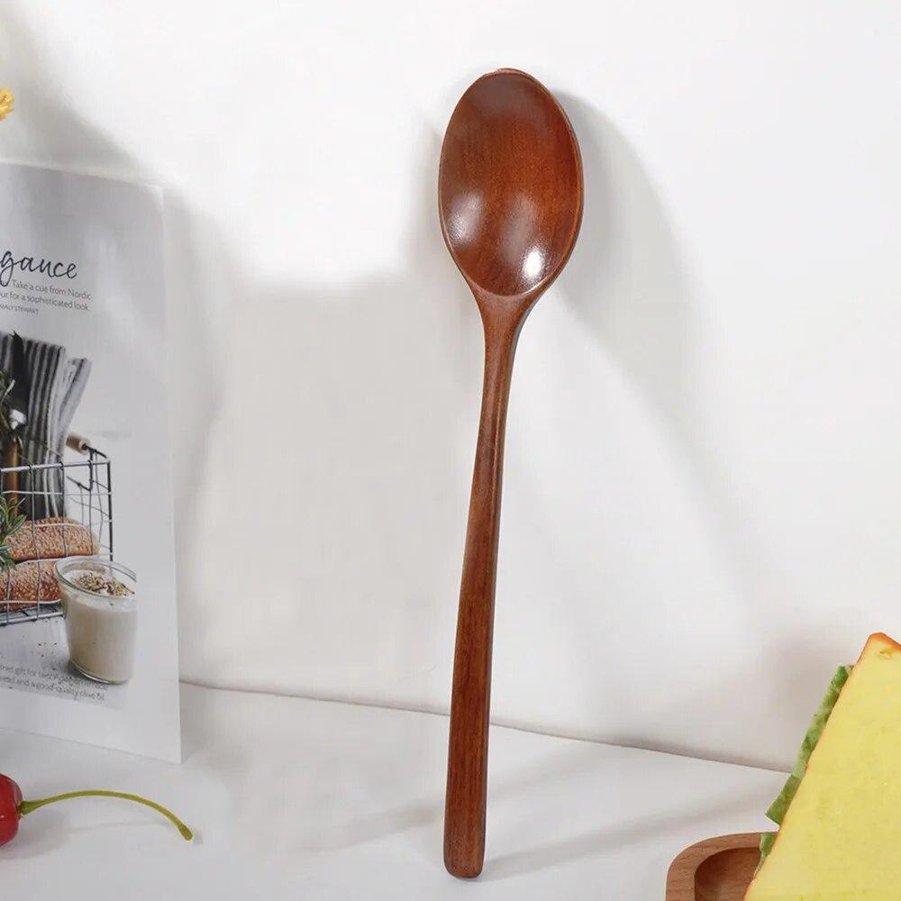 Wooden Spoon Tableware Kitchen Cooking Utensil Tools Soup Teaspoon Catering Cooking Utensil Tool Coffee Soup Teaspoon