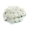 50PCS Simulation Rose Head Decorative Reusable Silk Fake Rose Flower for Wedding Party White