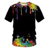 Tricou de vară pentru bărbați, imprimat 3D, pictură cu graffiti, cu mânecă scurtă, ocazional, de modă, tricou supradimensionat cu gât rotund pentru femei