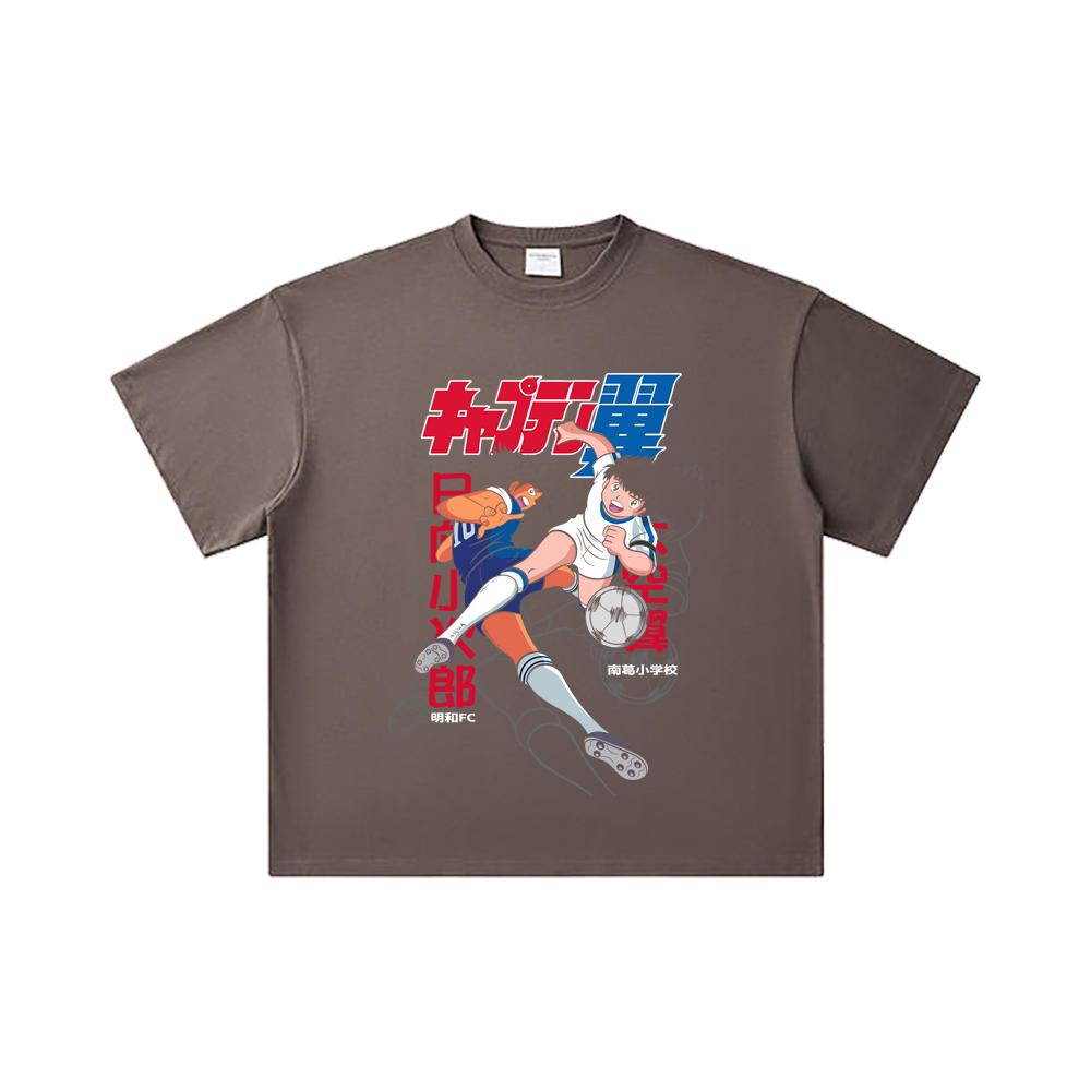 T-shirt unisexe épais 100% coton 260 g/m², fil double 32, imprimé Captain Tsubasa V2