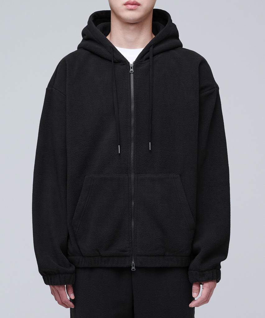 Musinsa Standard Oversized Polar Fleece Hooded Zip-Up [Black]