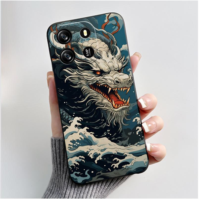 För Blackview Wave 6C Fodral Oscal Flat 1C Baksidesfodral Lyxigt Sött Kärlek Kanin Roligt Svart TPU Mjuk Silikon Skyddande Fodral