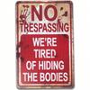 Vintage Metal Wall Poster Halloween No Trespassing Home Decor Gift