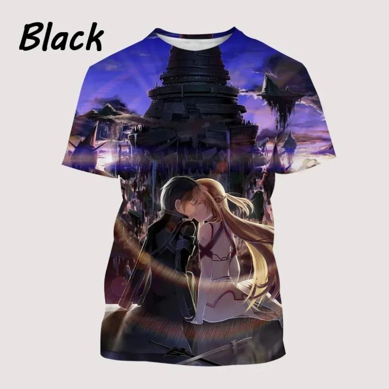Sommer Anime SAO T-Shirt Sword Art Online 3D-gedrucktes T-Shirt Harajuku Unisex Casual T-Shirt