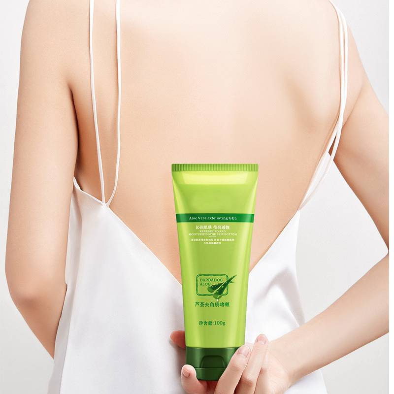 Aloe Vera exfolierande gel, ansiktsskrubb för män och kvinnor, djuprengöring, ta bort död hud på kropp och ansikte