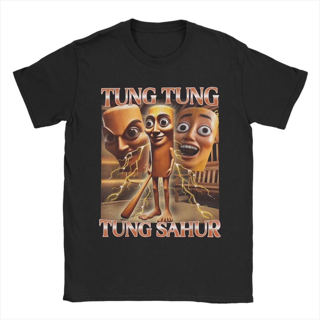 Tung Tung Tung Sahur Italian Brainrot Meme TShirt Summer  Trendy Cool T Shirts Unisex Pure Cotton Comfortable Plus Size Tees Gift