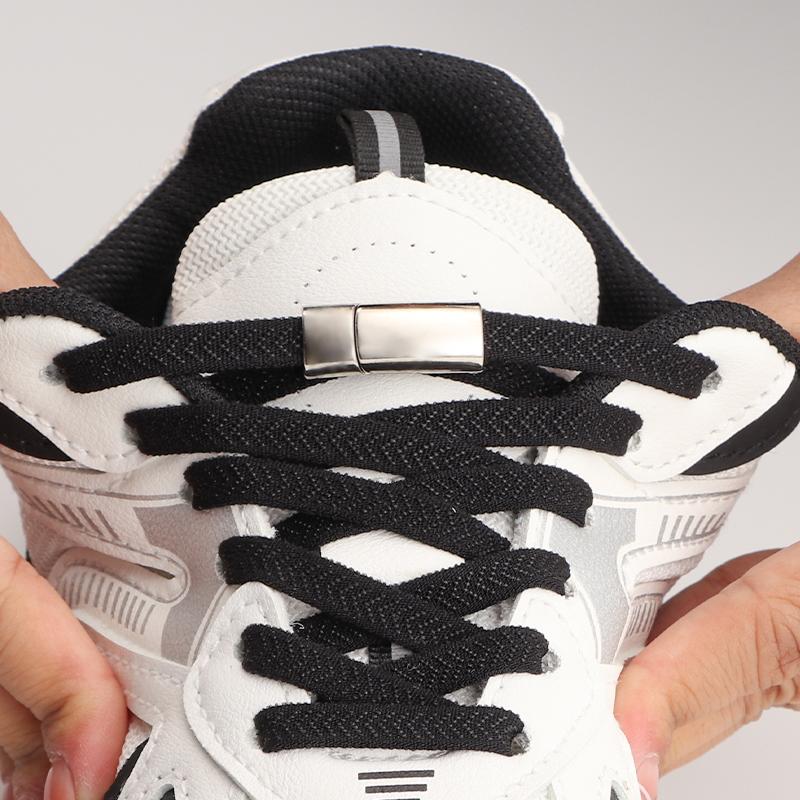 Nieuwe Magnetische Lock Schoenveters zonder strikken Kinderen Volwassenen Elastische Veters Sneakers 8mm Dikke Platte Schoenen Geen Strik Schoenveters Schoenen Accessoires