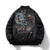 Unisex Schwere Bestickte Baumwolle Chinesischer Stil Piloten Baseballjacke