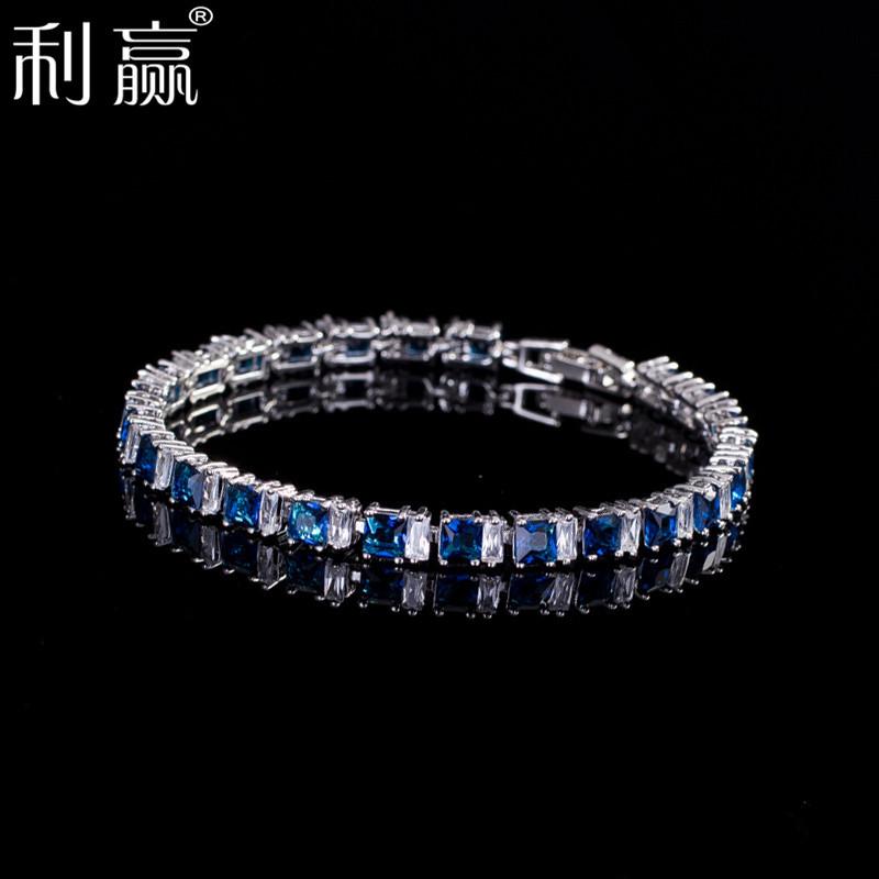Corée du Sud Bracelet Zircon AAA Simple Accessoires Fille Plaqué Or Blanc Véritable Rétention de Couleur Durable