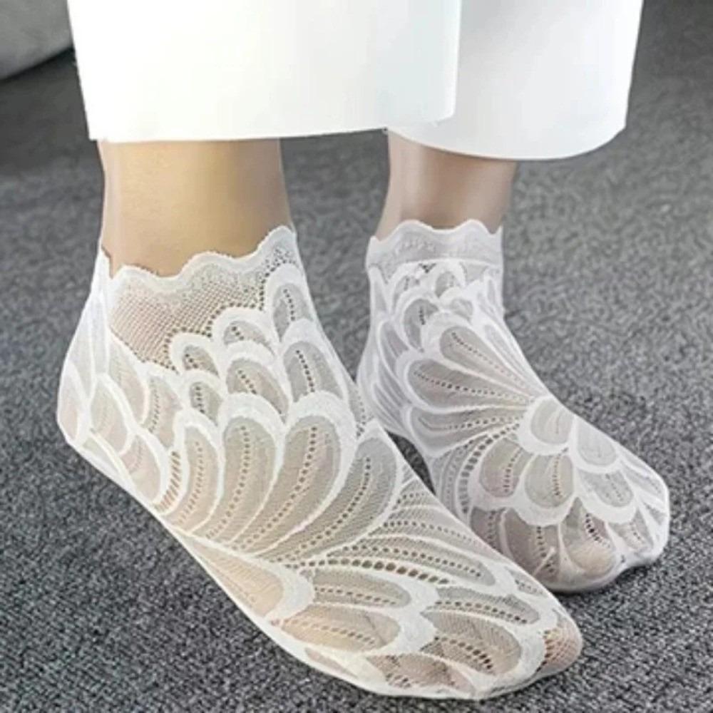 Lace Flower Mesh Boat Socks Breathable Short Socks New Lolita Socks Women's Fashion