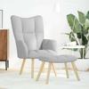 Relaxation Armchair with Footstool Cloud Grey Fabric