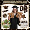 2026 Graduation Decorations, Patio Signs With Stands, 2026 Glittering Plastic Patio Signs For College Graduation Parties