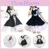 Charmantes Lolita-Kleid Dienstmädchen-Uniform-Outfit mit Tournüre, Schürze und Kopfschmuck für Cosplay