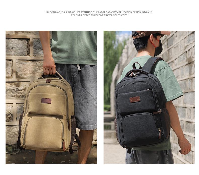Hoogwaardige Canvas Rugzak: Unisex, Grote capaciteit, Waterdicht, Casual